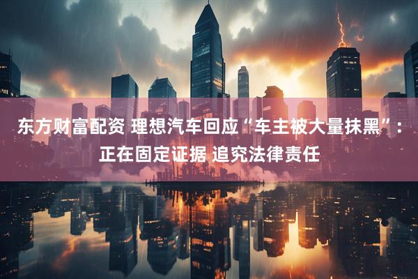 东方财富配资 理想汽车回应“车主被大量抹黑”：正在固定证据 追究法律责任