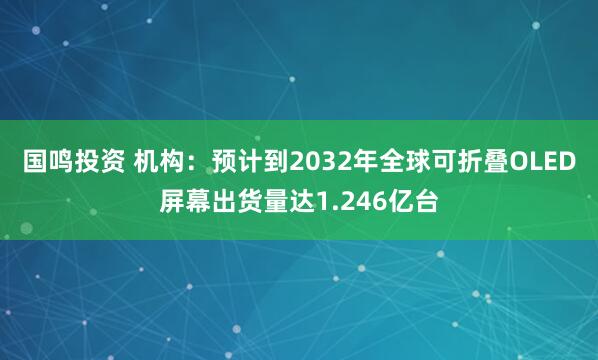 国鸣投资 机构：预计到2032年全球可折叠OLED屏幕出货量达1.246亿台