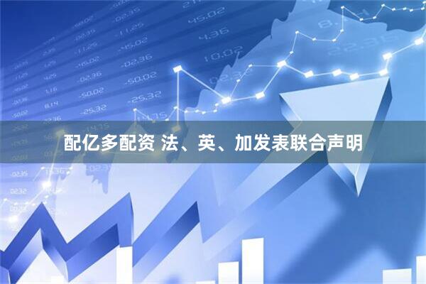 配亿多配资 法、英、加发表联合声明
