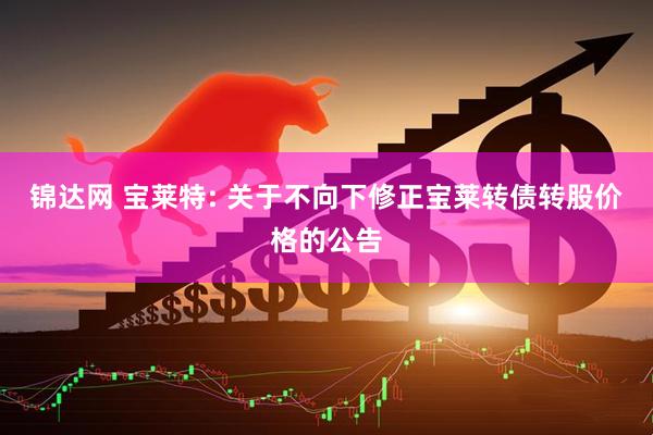 锦达网 宝莱特: 关于不向下修正宝莱转债转股价格的公告